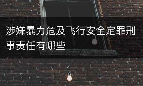 涉嫌暴力危及飞行安全定罪刑事责任有哪些