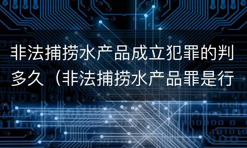 非法捕捞水产品成立犯罪的判多久（非法捕捞水产品罪是行为犯还是结果犯）