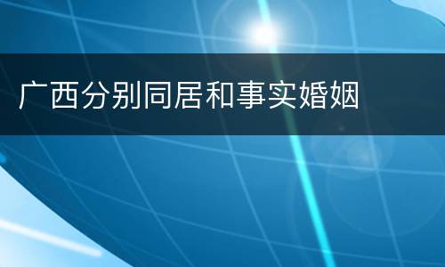 广西分别同居和事实婚姻