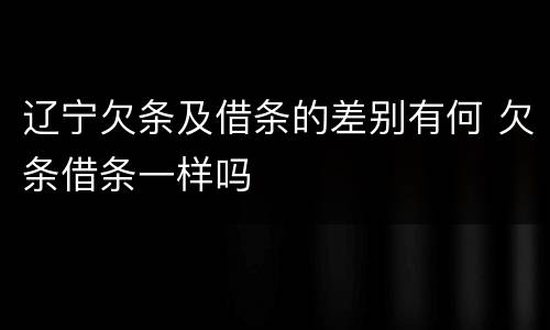 辽宁欠条及借条的差别有何 欠条借条一样吗