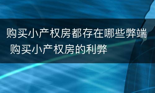 购买小产权房都存在哪些弊端 购买小产权房的利弊