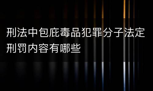 刑法中包庇毒品犯罪分子法定刑罚内容有哪些