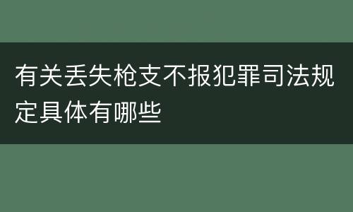 有关丢失枪支不报犯罪司法规定具体有哪些