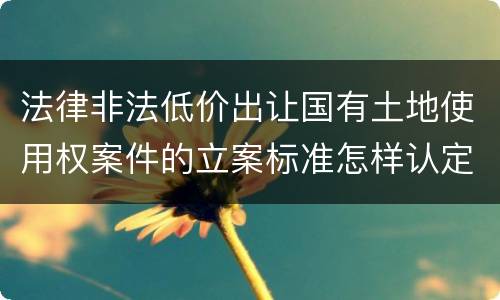 法律非法低价出让国有土地使用权案件的立案标准怎样认定