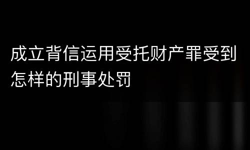 成立背信运用受托财产罪受到怎样的刑事处罚