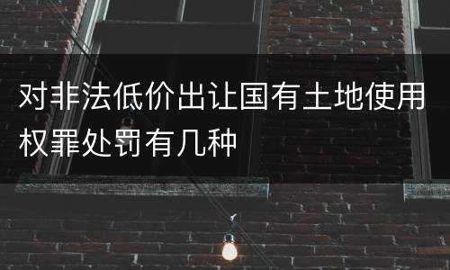 对非法低价出让国有土地使用权罪处罚有几种