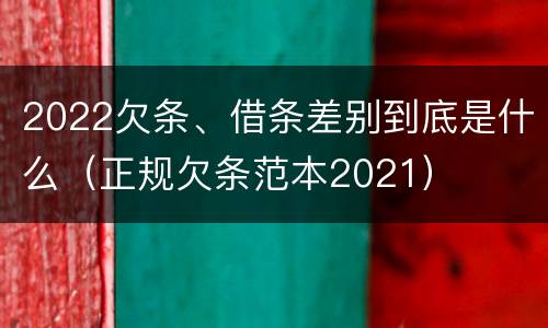 2022欠条、借条差别到底是什么（正规欠条范本2021）
