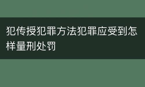 犯传授犯罪方法犯罪应受到怎样量刑处罚