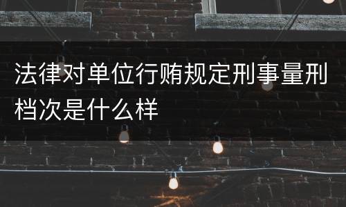 法律对单位行贿规定刑事量刑档次是什么样
