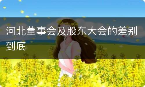 河北董事会及股东大会的差别到底