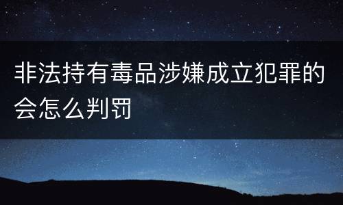 非法持有毒品涉嫌成立犯罪的会怎么判罚