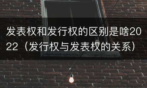发表权和发行权的区别是啥2022（发行权与发表权的关系）