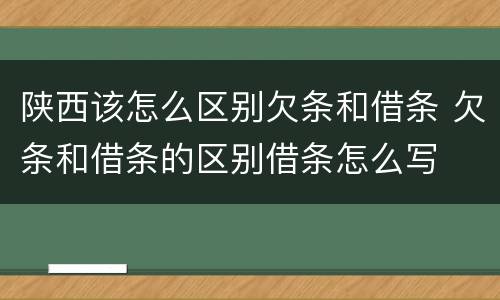 陕西该怎么区别欠条和借条 欠条和借条的区别借条怎么写