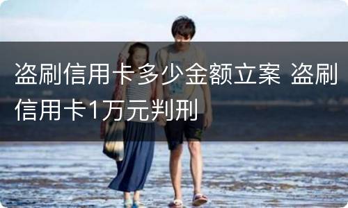 盗刷信用卡多少金额立案 盗刷信用卡1万元判刑
