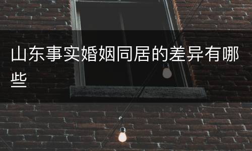 山东事实婚姻同居的差异有哪些 山东事实婚姻同居的差异有哪些