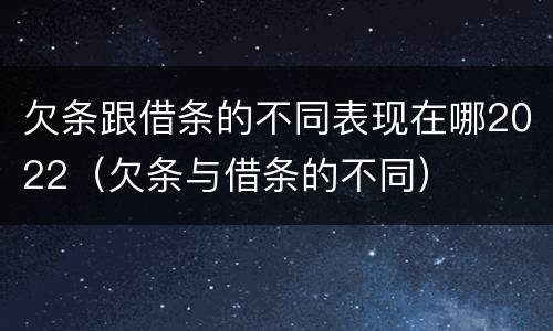 欠条跟借条的不同表现在哪2022（欠条与借条的不同）