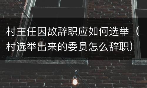 村主任因故辞职应如何选举（村选举出来的委员怎么辞职）