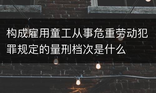构成雇用童工从事危重劳动犯罪规定的量刑档次是什么