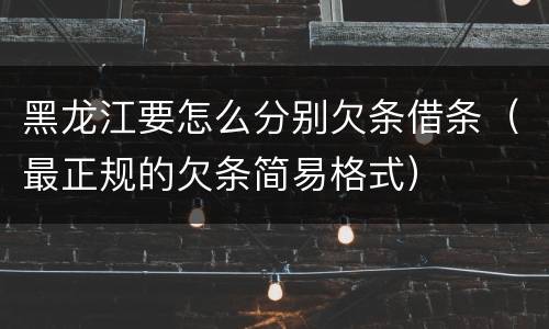 黑龙江要怎么分别欠条借条（最正规的欠条简易格式）