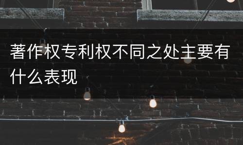 著作权专利权不同之处主要有什么表现