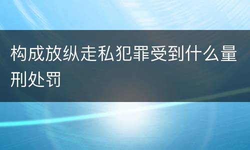 构成放纵走私犯罪受到什么量刑处罚