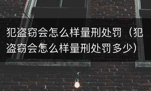 犯盗窃会怎么样量刑处罚（犯盗窃会怎么样量刑处罚多少）