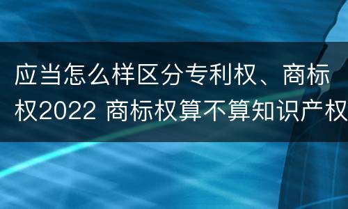 应当怎么样区分专利权、商标权2022 商标权算不算知识产权