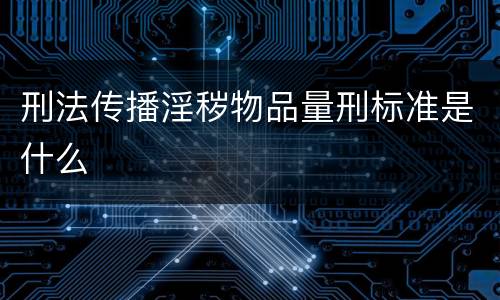 刑法传播淫秽物品量刑标准是什么