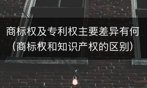 商标权及专利权主要差异有何（商标权和知识产权的区别）