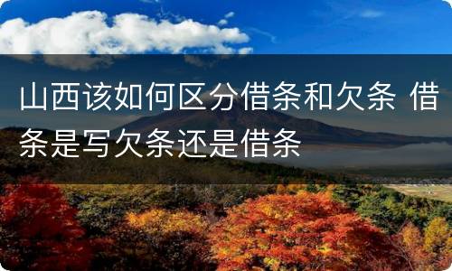 山西该如何区分借条和欠条 借条是写欠条还是借条