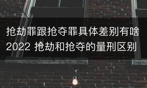 抢劫罪跟抢夺罪具体差别有啥2022 抢劫和抢夺的量刑区别