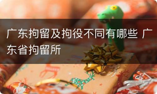 广东拘留及拘役不同有哪些 广东省拘留所