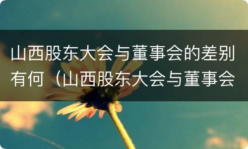 山西股东大会与董事会的差别有何（山西股东大会与董事会的差别有何区别）