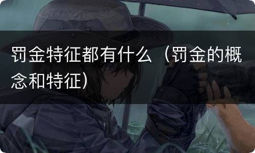 罚金特征都有什么（罚金的概念和特征）