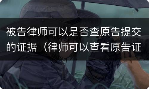 被告律师可以是否查原告提交的证据（律师可以查看原告证据吗）