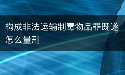 构成非法运输制毒物品罪既遂怎么量刑
