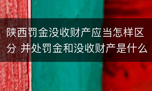 陕西罚金没收财产应当怎样区分 并处罚金和没收财产是什么意思
