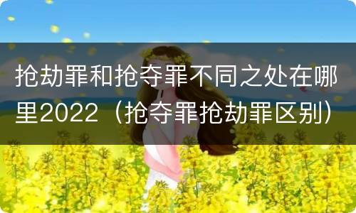 抢劫罪和抢夺罪不同之处在哪里2022（抢夺罪抢劫罪区别）