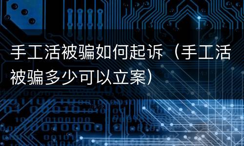 手工活被骗如何起诉（手工活被骗多少可以立案）