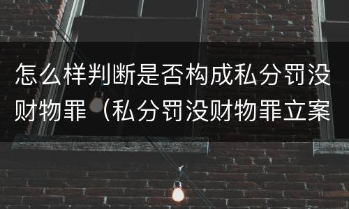 怎么样判断是否构成私分罚没财物罪（私分罚没财物罪立案标准）