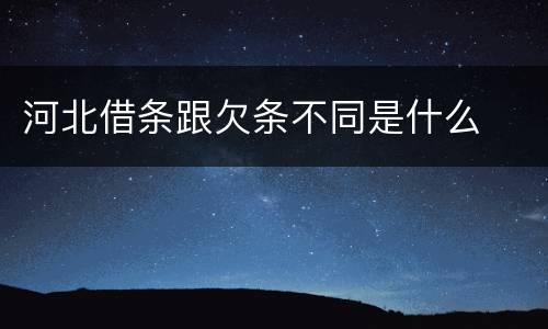 河北借条跟欠条不同是什么