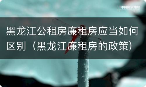 黑龙江公租房廉租房应当如何区别（黑龙江廉租房的政策）