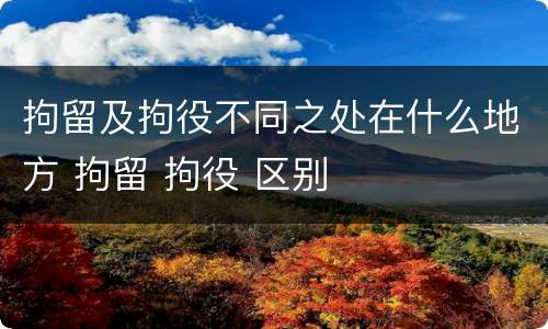 拘留及拘役不同之处在什么地方 拘留 拘役 区别