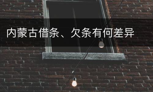 内蒙古借条、欠条有何差异