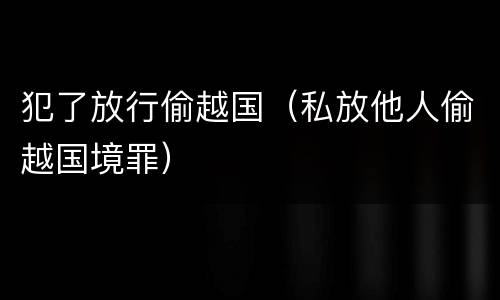 犯了放行偷越国（私放他人偷越国境罪）