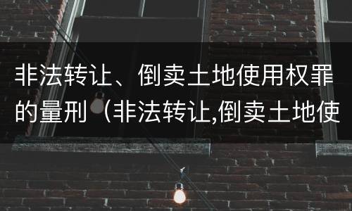 非法转让、倒卖土地使用权罪的量刑（非法转让,倒卖土地使用权罪的量刑标准）
