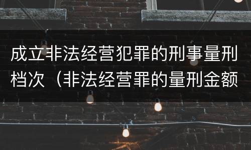 成立非法经营犯罪的刑事量刑档次（非法经营罪的量刑金额）