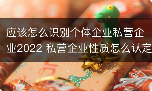 应该怎么识别个体企业私营企业2022 私营企业性质怎么认定