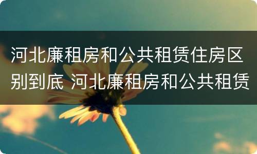 河北廉租房和公共租赁住房区别到底 河北廉租房和公共租赁住房区别到底是什么