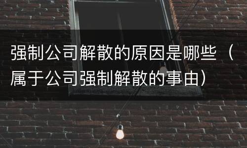 强制公司解散的原因是哪些（属于公司强制解散的事由）